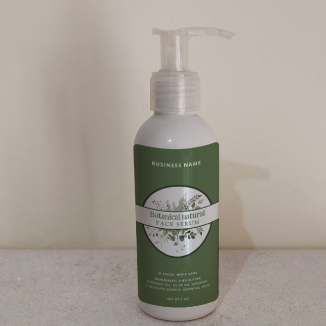 Étiquette Produit botanique moderne vert élégant (Créateur téléchargé)