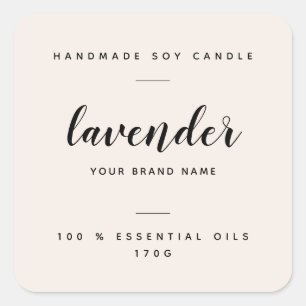 Étiquette produit de bougie d'emballage neutre per