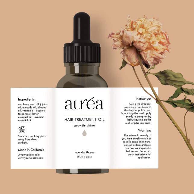 Étiquette produit de bouteille de beauté cosmétiqu (Créateur téléchargé)