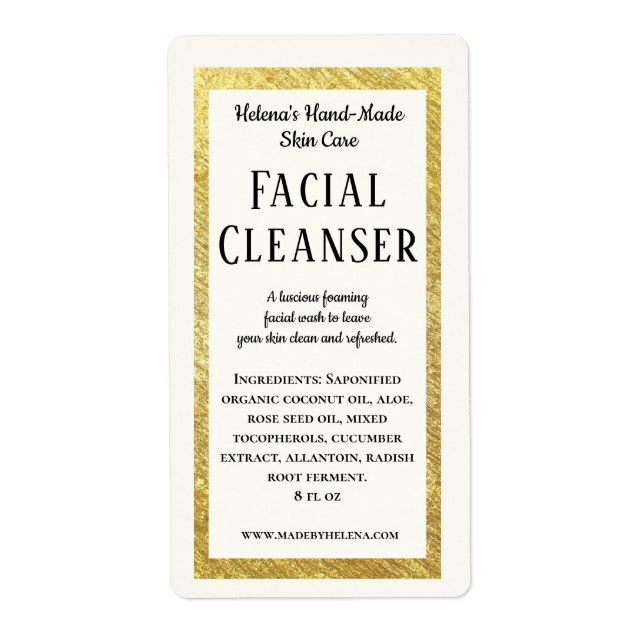 Étiquette produit de nettoyage facial de beauté fa (Devant)