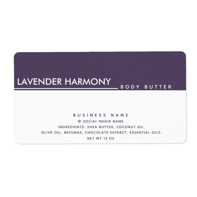 Étiquette Produit de typographie de luxe moderne simple (Devant)