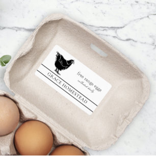 Étiquette Produit en carton d'oeuf de poulet de ferme simple