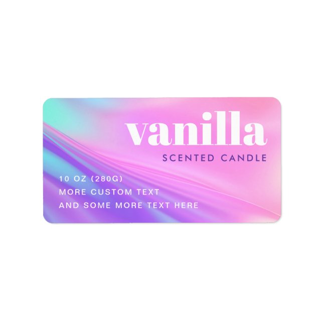 Étiquette Produit tendance dégradé rose violet pastel (Devant)