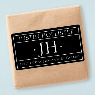 Étiquette Professional Return Address Label   Black & White