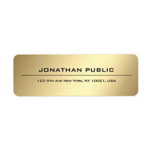 Étiquette Professional Simple Elegant Gold Adresse de retour