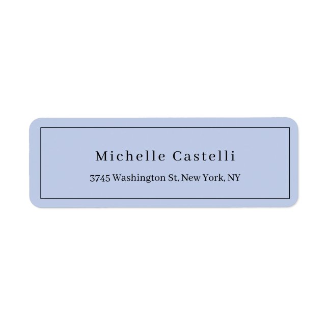 Étiquette Professional Unique Classical Simple Pale Blue (Devant)