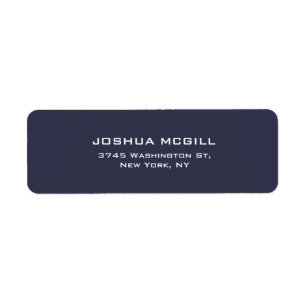 Étiquette Professionnel Couleur Bleu foncé Simple Plain Élég