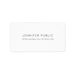 Étiquette Professionnel élégant minimaliste Blanc Plain mode