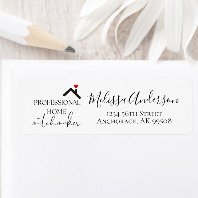 Étiquette Professionnel Home Matchmaker Adresse immobilière  (Real Estate Address Label)