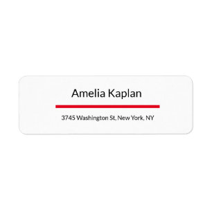 Étiquette Professionnel minimaliste blanc rouge