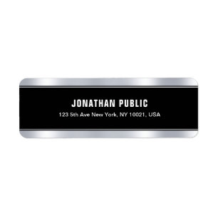 Étiquette Professionnel Noir Argent Élégant Modèle moderne