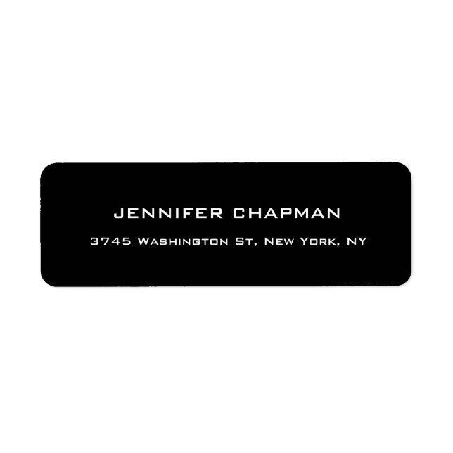 Étiquette Professionnel Noir moderne Plain Élégant minimalis (Devant)