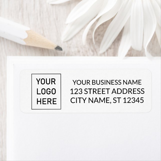 Étiquette Professionnel Personnalisé Logo Entreprise Blanc (En situation)