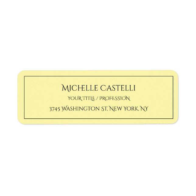 Étiquette Professionnel Unique Classique Simple Couleur Crèm (Devant)