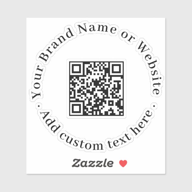 Étiquette promo entreprise logo minimal code QR (Feuille)