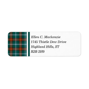 Étiquette Province de tartan de Manitoba Canada