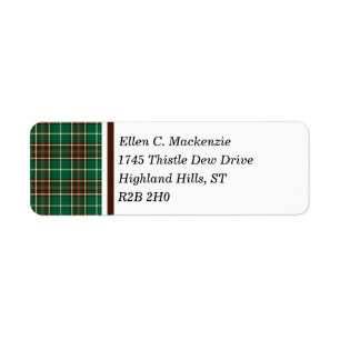 Étiquette Province de Terre-Neuve Canada Tartan