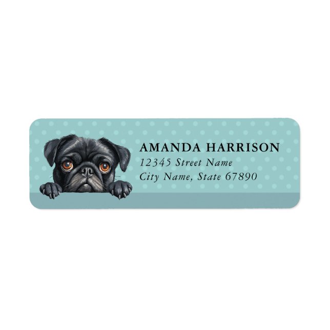 Étiquette Pug Dog Return Address Labels (Devant)