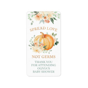 Étiquette Pumpkin Hand Sanitizer Labels for Little Pumpkin