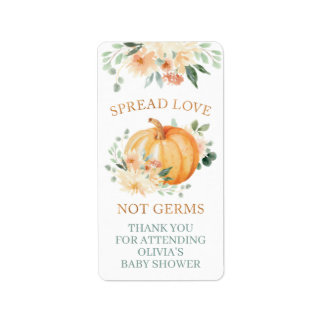 Étiquette Pumpkin Hand Sanitizer Labels for Little Pumpkin