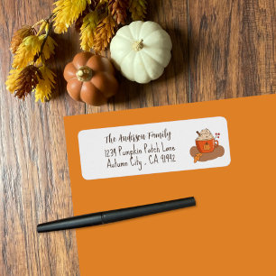 Étiquette Pumpkin Spice Latte Fall Return Address Labels