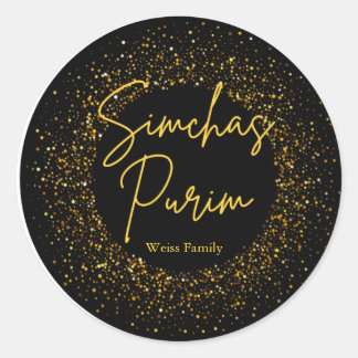 Étiquette Purim Paillettes d'Or