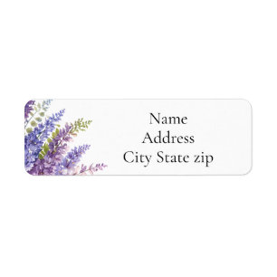 Étiquette Purple lavande aquarelle glycine florale lilas