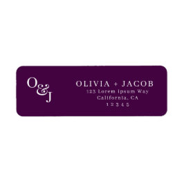 Étiquette Purple magenta script design Monogram Mariage