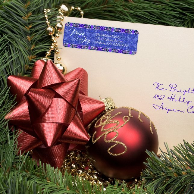 Étiquette Purple Paix & Joie Noël (Créateur téléchargé)