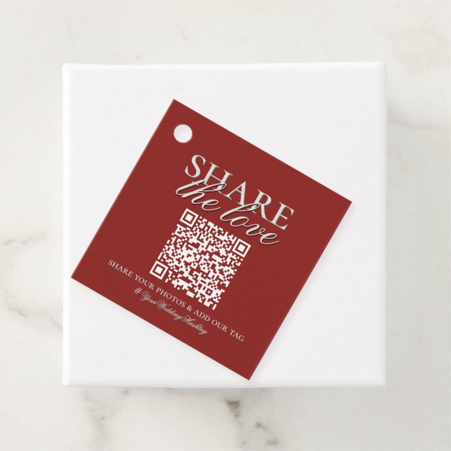 Étiquette QR de Dropbox de photo de mariage élégan (En situation)