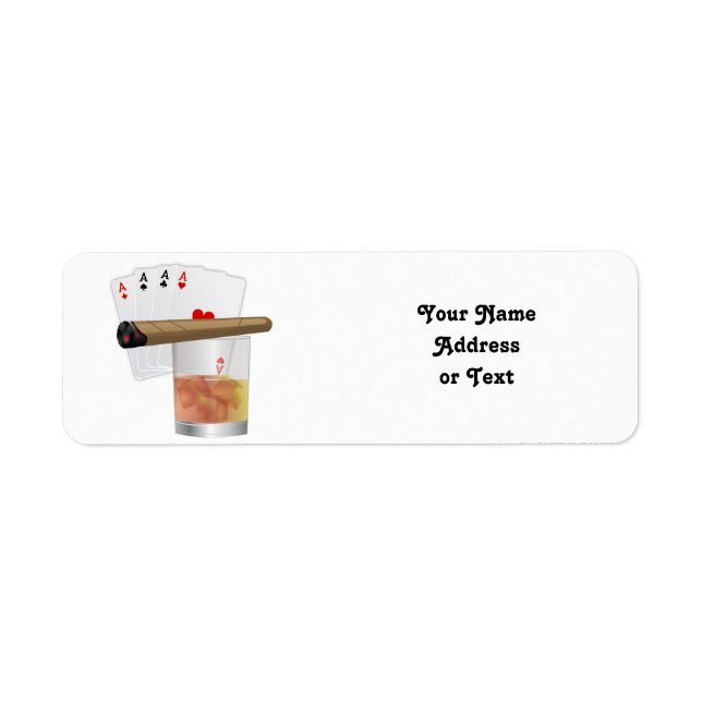 Étiquette Quatre As, Un Verre et Un Cigar (Devant)