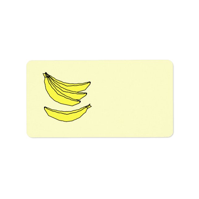 Étiquette Quatre Bananes Jaunes. (Devant)