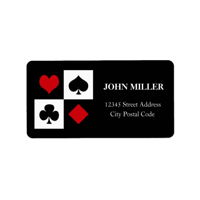 Étiquette Quatre combinaisons de cartes (Devant)