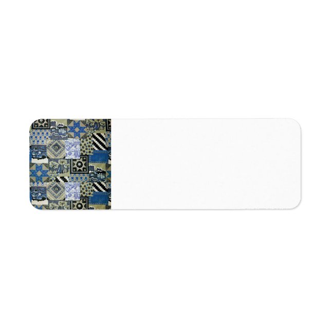 Étiquette QWL_BluePatchworkQuilt SCRAPBOOING TEXTILES BLEU (Devant)
