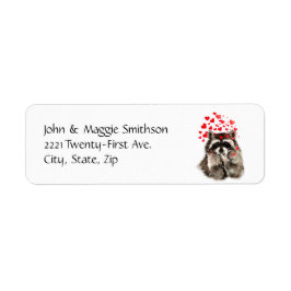 Étiquette Raccoon Animal Hugs and Kisses de Funny Raccoon