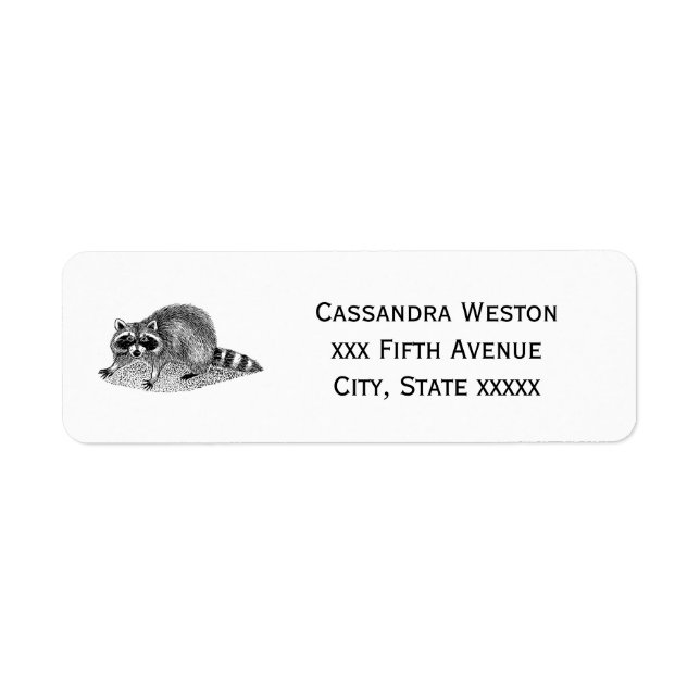 Étiquette Raccoon masqué vintage (Devant)