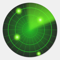 Étiquette radar verte et noire