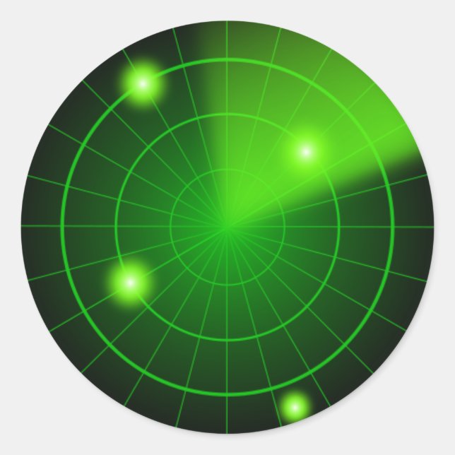 Étiquette radar verte et noire (Devant)