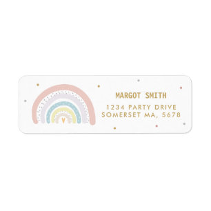 Étiquette Rainbow Baby shower Genre Neutre Adresse de retour