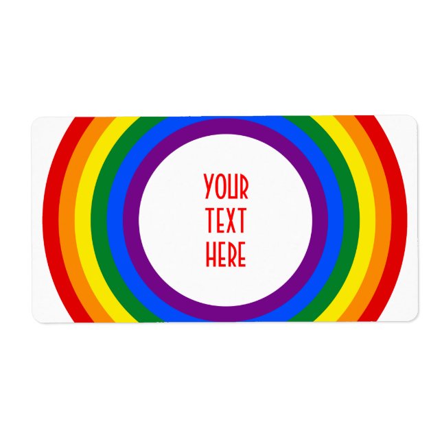 Étiquette RAINBOW FLAG BUTTON + your sign or text (Devant)