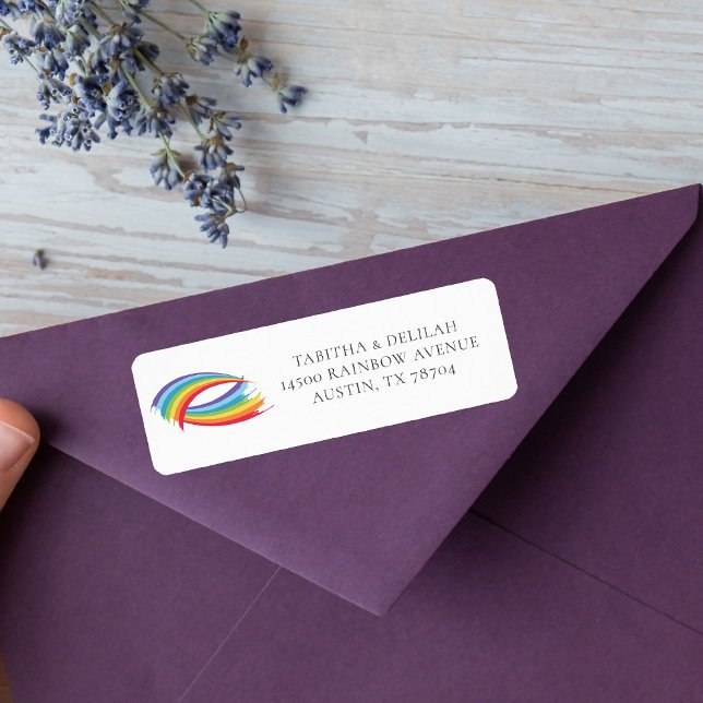 Étiquette Rainbow Waves Beautiful Gay pride Adresse de retou (Créateur téléchargé)