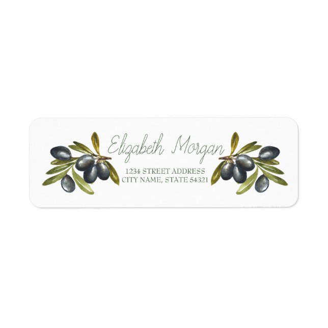 Étiquette Rameaux d'olive botaniques (Devant)