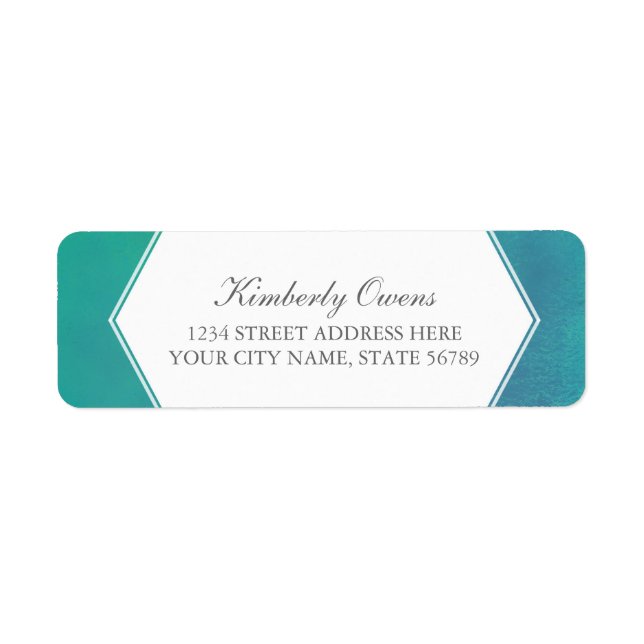 Étiquette Ravissement | Turquoise Aquarelle verte Adresse de (Devant)