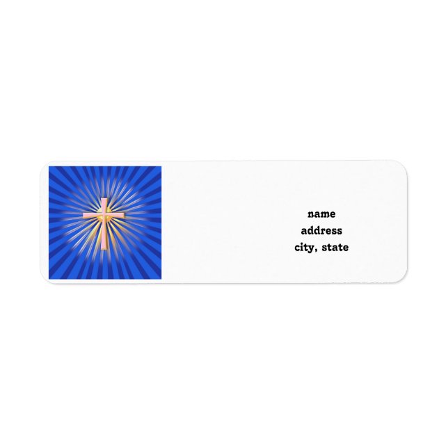 Étiquette Rayons de lumière de la Croix Religieuse (Sur le b (Devant)