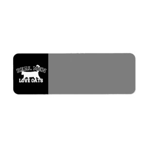 Étiquette Real Men Love Cats Design graphique sur Décor Noir