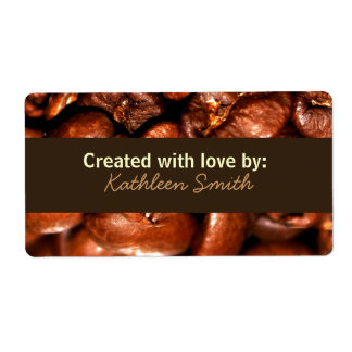 Étiquette Recette/Goodies de fèves de café