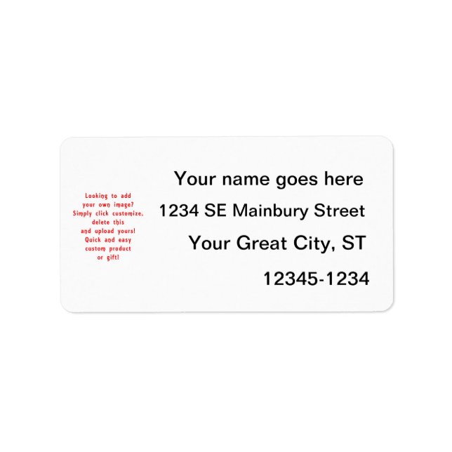 Étiquette recherche d'ajouter sa propre conception pour un p (Devant)