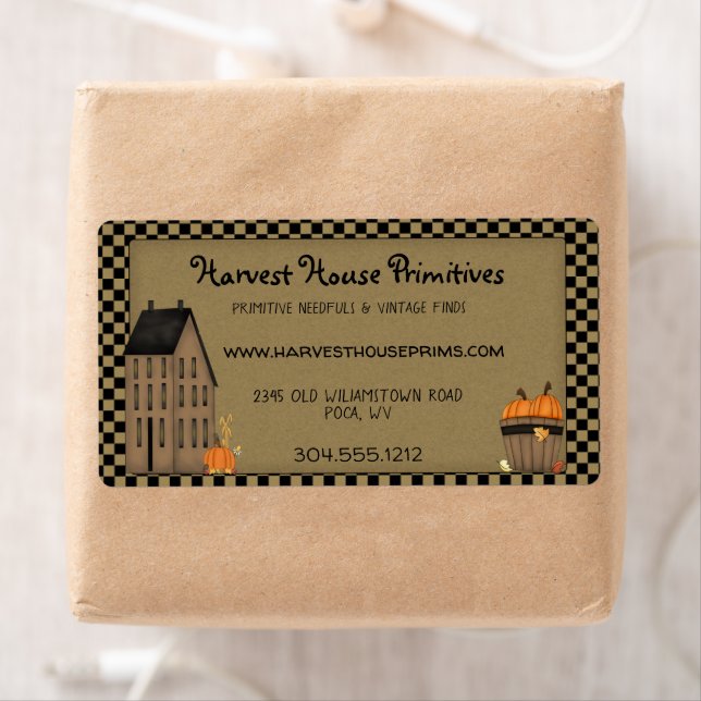 Étiquette Récolte Primitive Personnalisé Campagne Rustique (En situation)