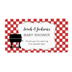 Étiquette Red BaBy-Q baby shower faveur ou bouteille d'eau b
