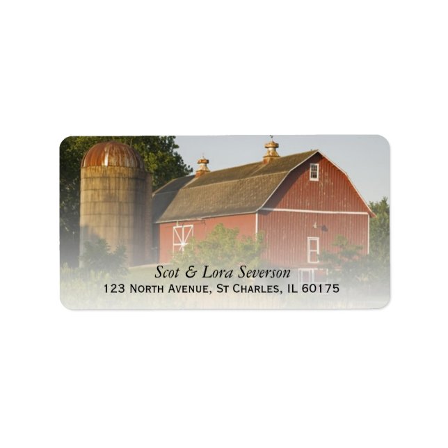 Étiquette Red Barn et Silo Adresse de retour (Devant)